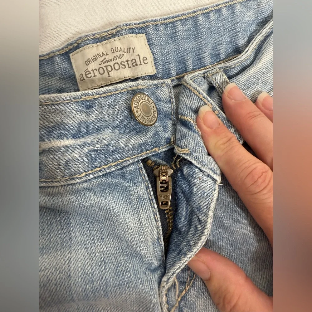 Aeropostale Blue Jean Shorts Distressed size 0 - Picture 4 of 10